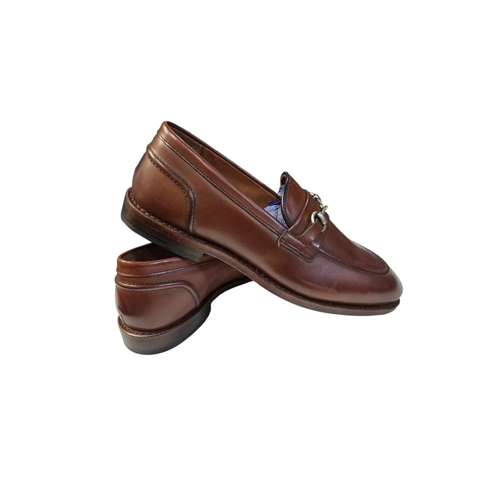 Allen Edmonds Verona II Bit Loafers Walnut Brown Leather Mens Dress Shoes